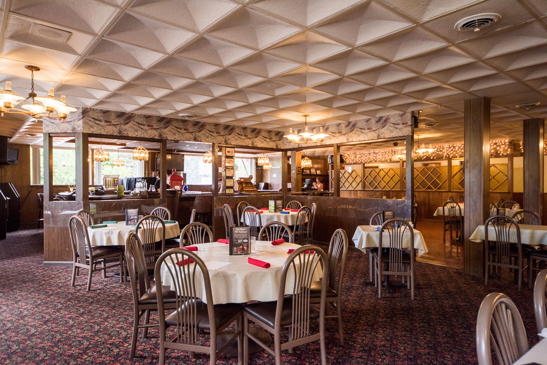 Clifford's warm, wood-panelled dining room